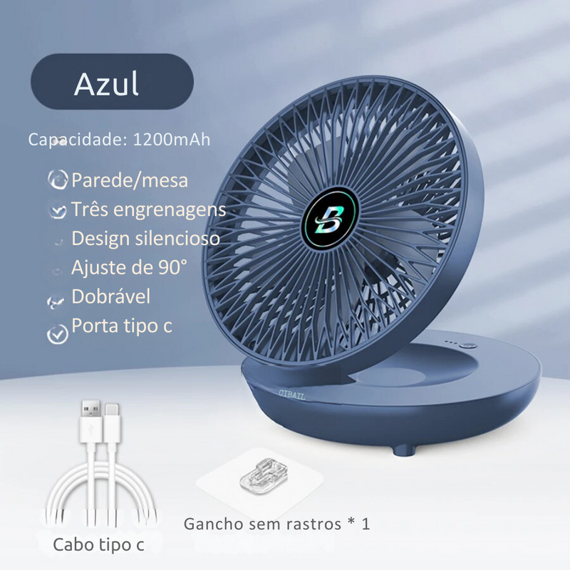 Ventilador dobrável de parede e mesa