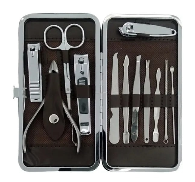 Kit Cortador De Unha Manicure Portatil Estojo Pinca Tesoura